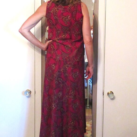 JONES STUDIO LOVELY SKIRT & VEST SET, PAISLEY, CANADA MADE - Picture 3 of 6